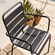 OVIALA - Fauteuil de jardin en métal gris anthracite - Palavas - vignette