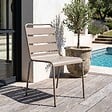 OVIALA - Chaise de jardin en métal taupe - Palavas - vignette