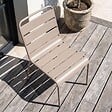 OVIALA - Chaise de jardin en métal taupe - Palavas - vignette