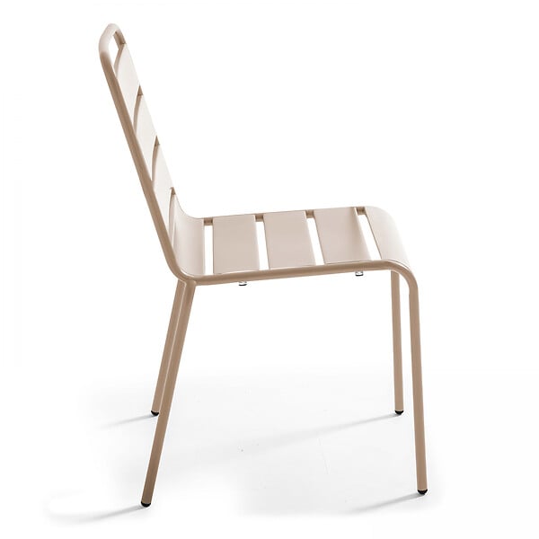OVIALA - Chaise de jardin en métal taupe - Palavas - large