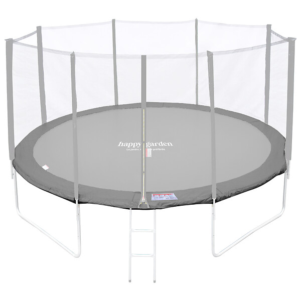 HAPPY GARDEN - Matelas de protection réversible pour trampoline Ø370cm PERTH - gris/rose - large