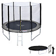 HAPPY GARDEN - Pack Premium Trampoline 305cm réversible rose / gris ADELAÏDE + filet, échelle, bâche et kit d'ancrage - vignette