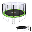 HAPPY GARDEN - Pack Premium Trampoline 370cm réversible bleu / vert PERTH + filet, échelle, bâche et kit d'ancrage - vignette