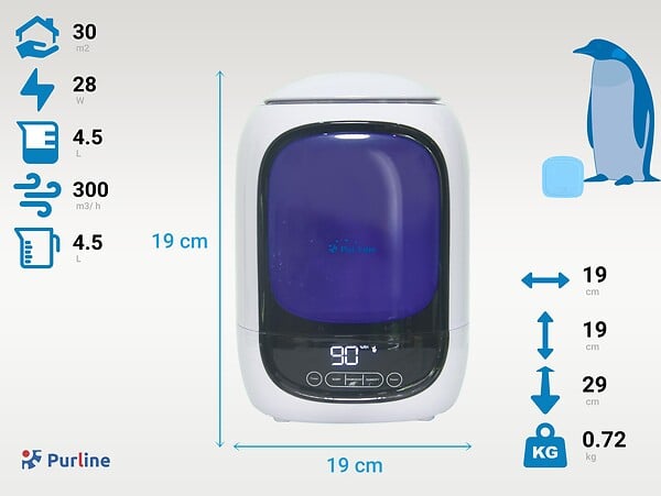 PURLINE - Humidificateur à ultrasons à vapeur pour 30 m² - large