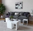 HABITAT ET JARDIN - Ensemble de tables basses en bois "Ortanca" - 60 x 60 x 37 cm - Blanc - vignette