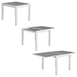 HAPPY GARDEN - Salon de jardin LAMPEDUSA extensible en textilène gris 8 places - aluminium blanc - vignette