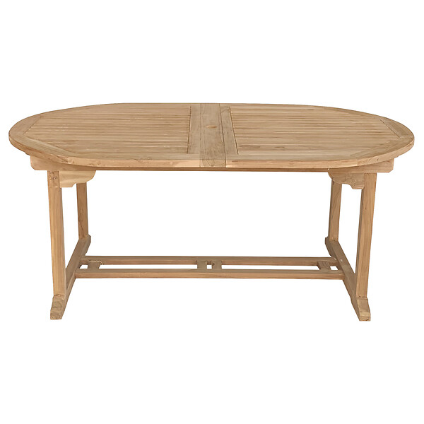 HAPPY GARDEN - Salon de jardin en teck massif LOMBOK - table ovale extensible - 10 places - large