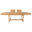 HAPPY GARDEN - Salon de jardin en teck massif LOMBOK - table ovale extensible - 10 places - vignette
