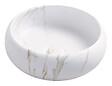 ONDEE - Vasque ronde à poser SORA - Céramique - Marbre blanc - Dim : Ø36 x h.12 cm - vignette