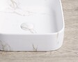 ONDEE - Vasque à poser carré LYS - Céramique Marbre blanc - Dim : 37 x 37 x 11 cm - vignette