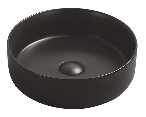ONDEE - Vasque à poser ronde NAMI - Céramique Noir mat - Dim : Ø34,6 x 11,4 cm - large