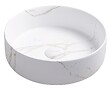 ONDEE - Vasque à poser ronde NAMI - Céramique Marbre blanc - Dim : Ø34,6 x 11,4cm - vignette
