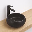 ONDEE - Vasque ronde à poser SORA - Céramique - Noir mat - Dim : Ø36 x h.12 cm - vignette