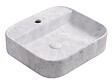 ONDEE - Vasque à poser rectangulaire LIVA - Céramique - Finition : Marbre Gris - Dim : 45 x 40 x 11 cm - vignette