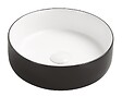 ONDEE - Vasque à poser ronde NAMI - Céramique Bicolor Blanc & Noir - Dim : Ø34,6 x 11,4cm - vignette