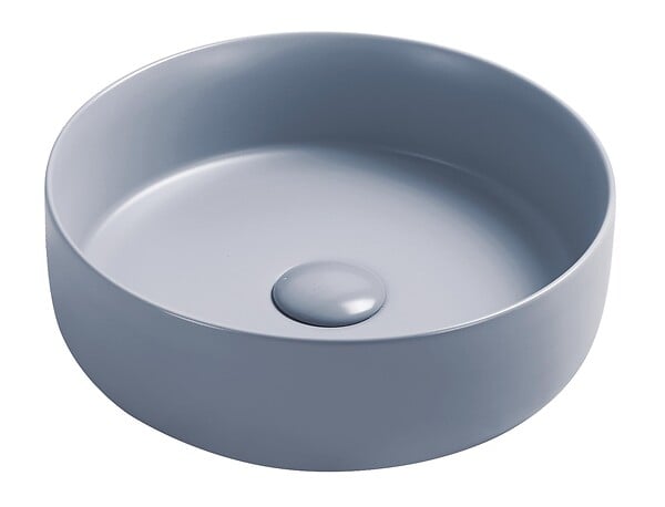 ONDEE - Vasque à poser ronde NAMI - Céramique Abysse - Dim : Ø34,6 x 11,4 cm - large