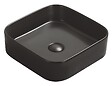 ONDEE - Vasque à poser carré LYS - Céramique Noir mat - Dim : 37 x 37 x 11 cm - vignette
