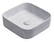 ONDEE - Vasque à poser carré LYS - Céramique - Finition béton - Dim : 37 x 37 x 11 cm - vignette