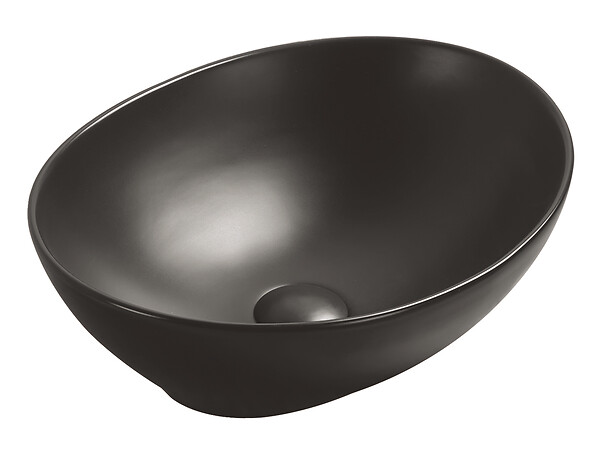 ONDEE - Vasque à poser HANA - Céramique noire - Finition Mat - Dim : 40,5 x 33 x 14 cm - large