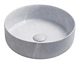 ONDEE - Vasque à poser ronde NAMI - Céramique Béton - Dim : Ø34,6 x 11,4 cm - vignette