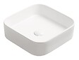 ONDEE - Vasque à poser carré LYS - Céramique blanche matte - Dim : 37 x 37 x 11 cm - vignette