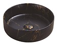 ONDEE - Vasque à poser ronde NAMI - Céramique Marbre noir - Dim : Ø34,6x11,4cm - vignette