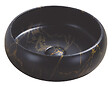 ONDEE - Vasque ronde à poser SORA - Céramique - Marbre noir - Dim : Ø36 x h.12 cm - vignette