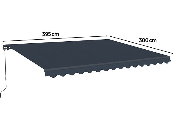 HABITAT ET JARDIN - Store banne en aluminium "Ombra 4" - 395 x 300 cm - Gris - large