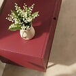 OVIALA - Meuble TV 2 portes en acier et MDF décor mélaminé 150 cm bordeaux - Romeo - vignette