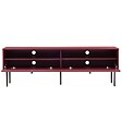 OVIALA - Meuble TV 2 portes en acier et MDF décor mélaminé 150 cm bordeaux - Romeo - vignette