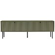 OVIALA - Meuble TV 2 portes en acier et MDF décor mélaminé 150 cm vert olive - Romeo - vignette