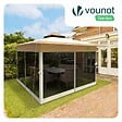 VOUNOT - Tonnelle de jardin exterieure pliable avec moustiquaire 3.6x3.6m beige - vignette