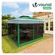 VOUNOT - Tonnelle de jardin exterieure pliable avec moustiquaire 3.6x3.6m vert - vignette