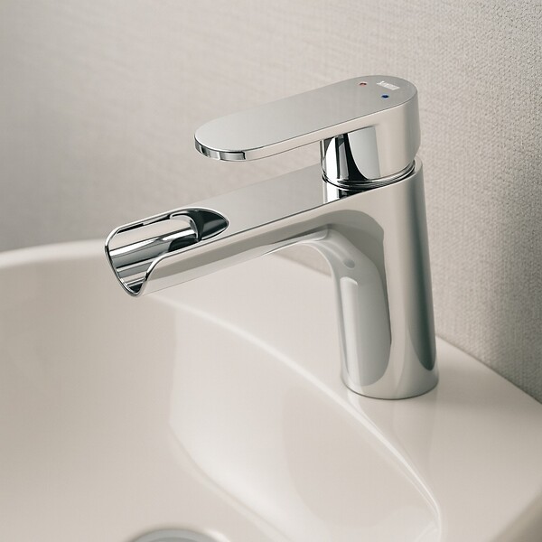 ESSEBAGNO - Jungle mitigeur lavabo cascade bas chromé - large