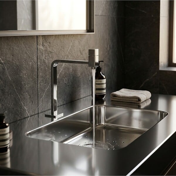 ESSEBAGNO - Pretty robinet lave-mains chrome eau froide - large
