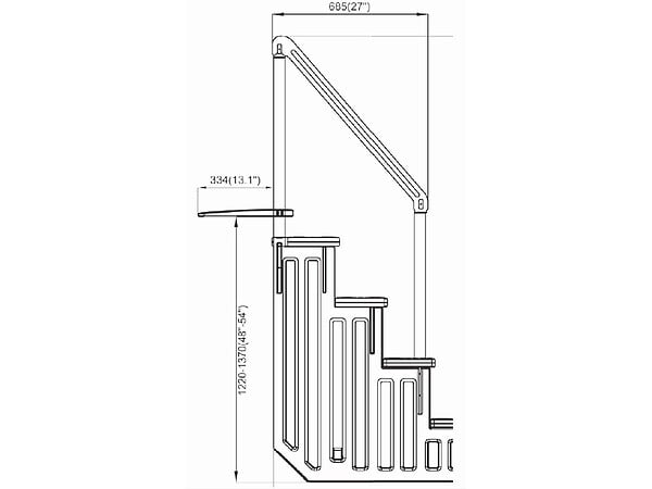 HABITAT ET JARDIN - Escalier simple pour piscine en plastique - large