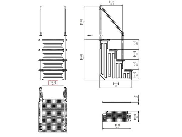 HABITAT ET JARDIN - Escalier simple pour piscine en plastique - large