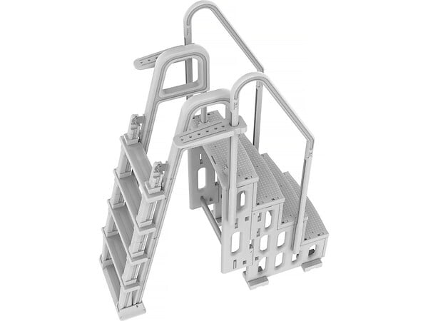 HABITAT ET JARDIN - Escalier double piscine "Mario" avec système de sécurité enfant - large