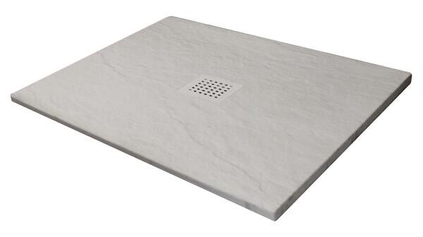 ONDEE - Receveur de douche NARA - Antidérapant Découpable 80x80 cm Résine - Gris - Bonde - large