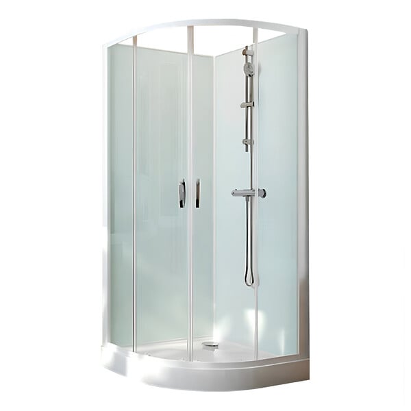 LEDA - Cabine Iziglass2 Coulissante 1/4 Rond 90 Verre Transparent Leda - large