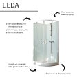 LEDA - Cabine Iziglass2 Coulissante 1/4 Rond 90 Verre Transparent Leda - vignette