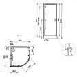LEDA - Cabine Iziglass2 Coulissante 1/4 Rond 90 Verre Transparent Leda - vignette