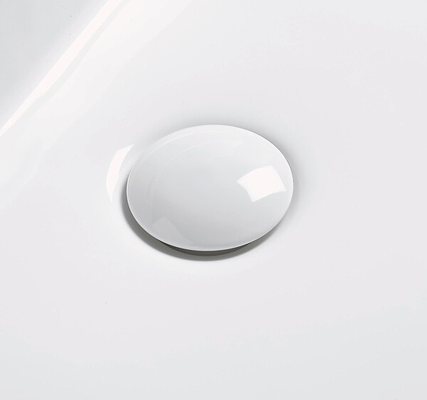 ONDEE - Bonde céramique clic-clac pour vasque - Finition Blanc Brillant - large