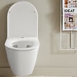 PLANETE BAIN - Cuvette WC suspendu sans bride semi carénée Samara, abattant slim frein de chute déclipsable - vignette