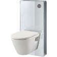 PLANETE BAIN - Pack WC suspendu avec bâti Verre blanc + Cuvette suspendue sans bride et abattant slim - vignette