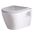 PLANETE BAIN - Pack WC suspendu avec bâti Verre blanc + Cuvette suspendue sans bride et abattant slim - vignette