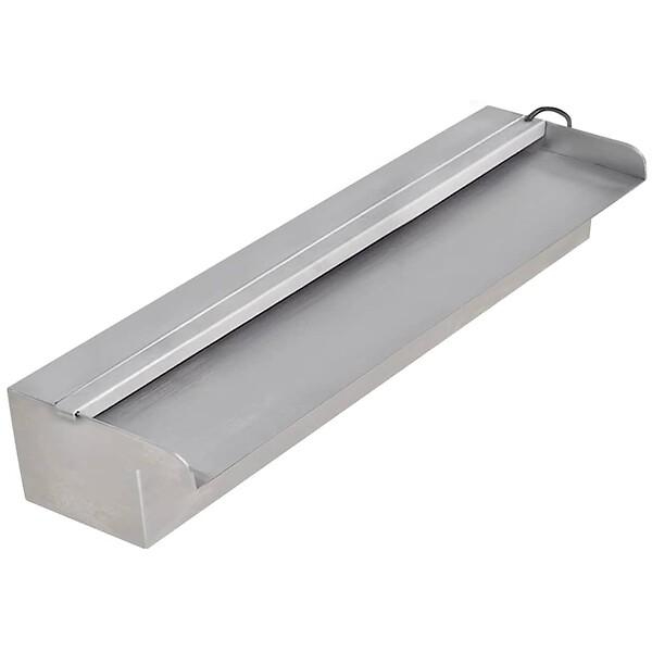 VIDAXL - Lame d'eau rectangulaire à LED 45 cm en acier inoxydable pour piscine - large