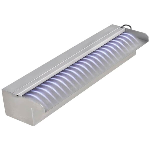 VIDAXL - Lame d'eau rectangulaire à LED 45 cm en acier inoxydable pour piscine - large