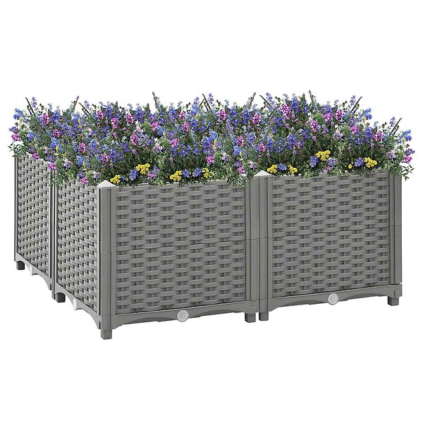 VIDAXL - vidaXL Lit surélevé 80x80x38 cm Polypropylène - large