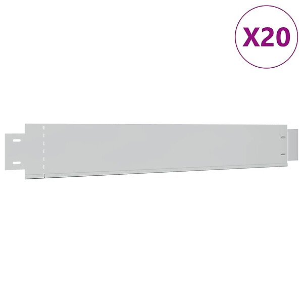 VIDAXL - vidaXL Clôture de pelouse flexible 20 pcs Acier galvanisé 100x14 cm - large